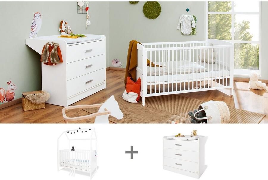 Rootz Living Rootz Starterset 'Hilda & Viktoria' Kindermeubels Kinderkamerset Ombouwbaar kinderbed Witte afwerking 147cm x 82cm x 175cm