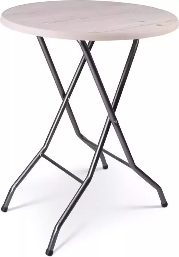 Outmate Statafel Ibiza Blad ⌀85cm Blad: Old pine Frame: Zwart hamerslag