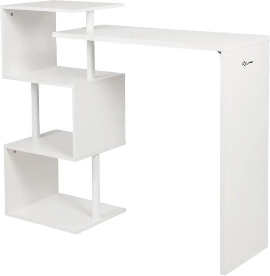 Statafel Keukeneiland Bartafel Keuken Staantafel Barkast Stapelbaar Voor Binnen & Buiten 100X97X38 Cm Wit