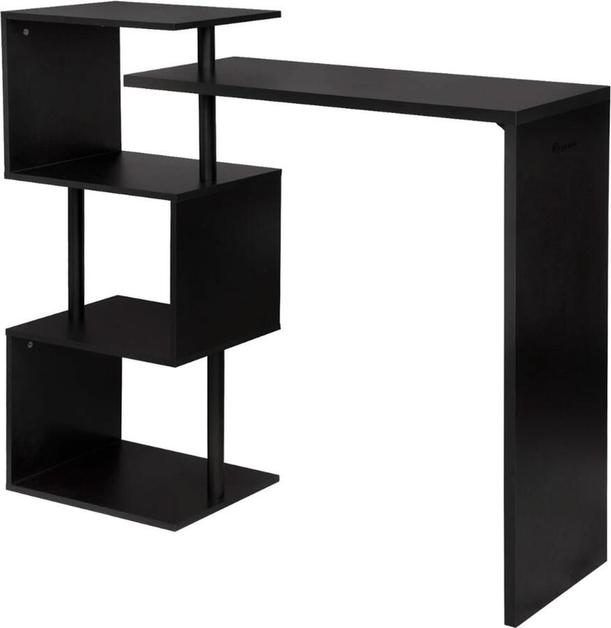 Statafel Keukeneiland Bartafel Keuken Staantafel Barkast Stapelbaar Voor Binnen & Buiten 100X97X38 Cm Zwart