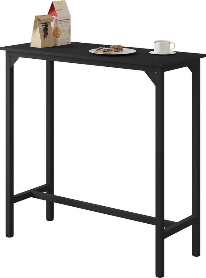 Statafel Keukeneiland Staantafel Keuken Bartafel Barkast Stapelbaar Voor Binnen & Buiten 100x100x40 Cm Zwart