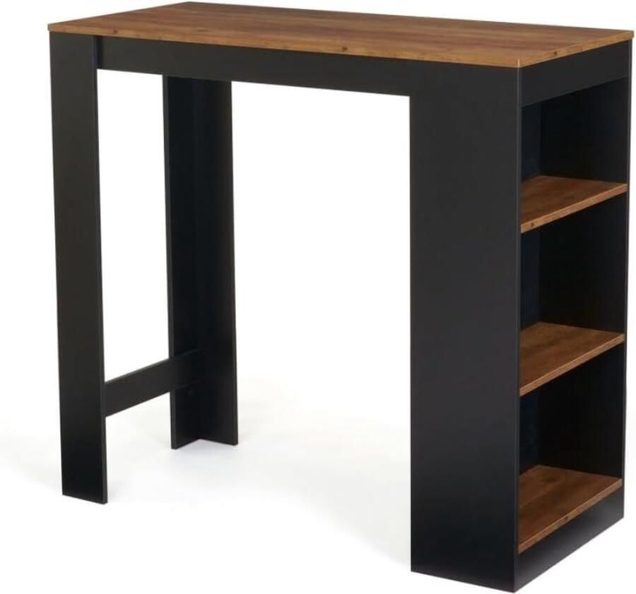 Statafel Keukeneiland Staantafel Keuken Bartafel Barkast Stapelbaar Voor Binnen & Buiten 110x50x103 Cm Zwart