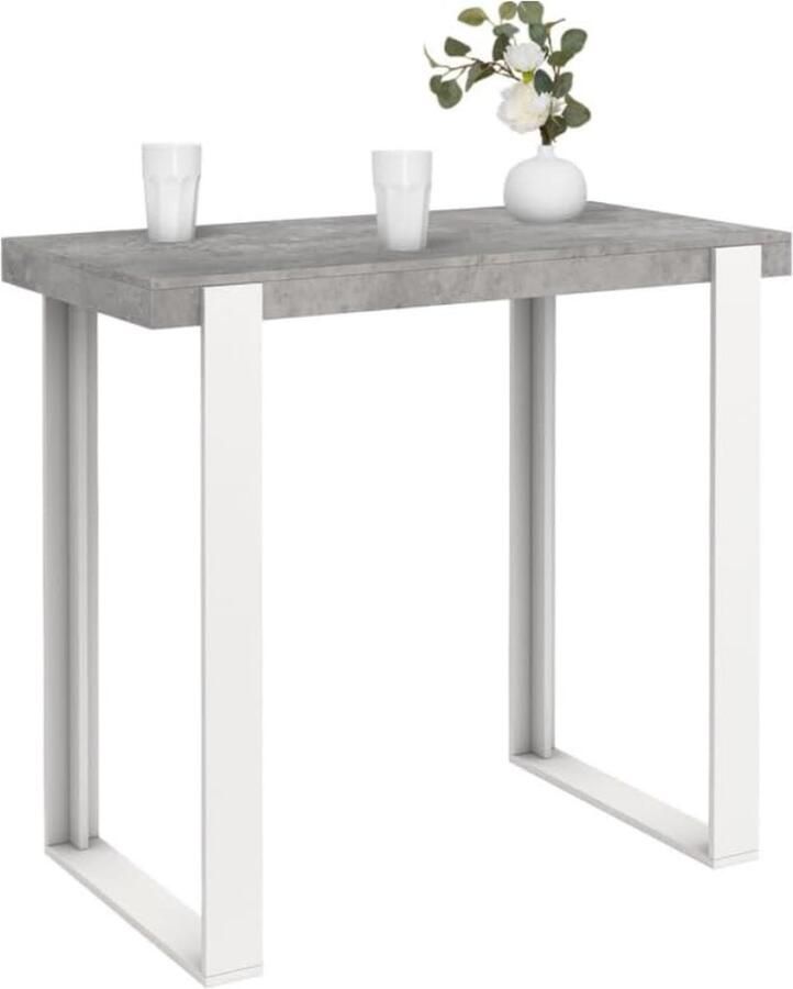 Statafel Keukeneiland Staantafel Keuken Bartafel Barkast Stapelbaar Voor Binnen & Buiten 113x60x100 Cm Wit