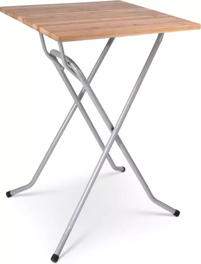 Outmate Statafel Mallorca Blad 70x70cm Blad: Hout Frame: Lichtgrijs