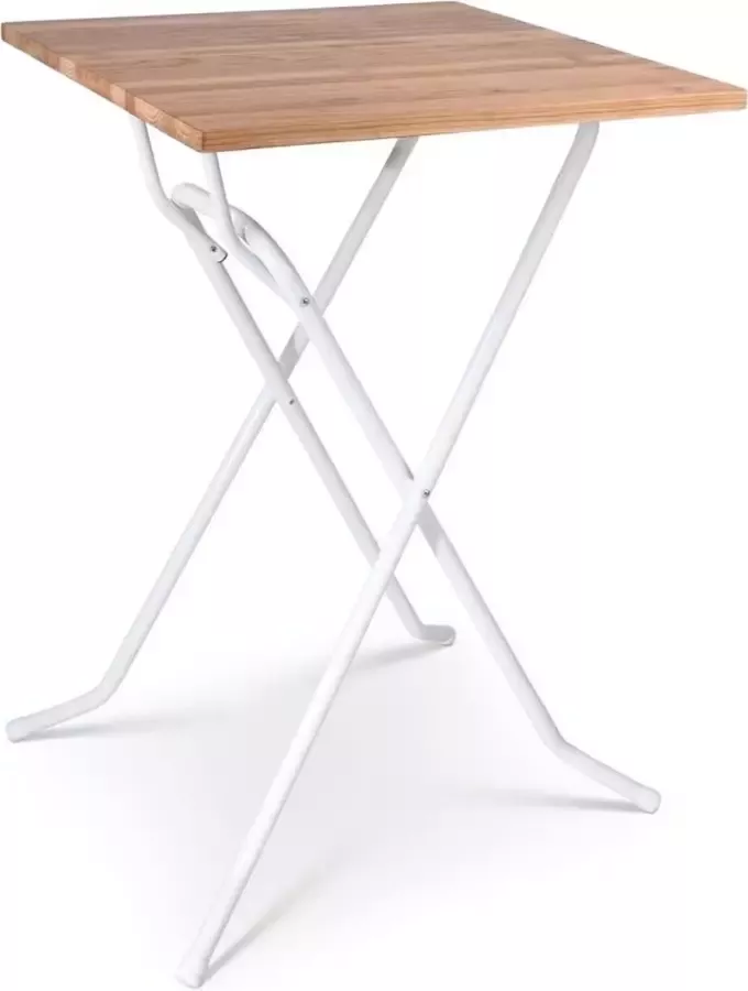 Outmate Statafel Mallorca Blad 70x70cm Blad: Hout Frame: Wit