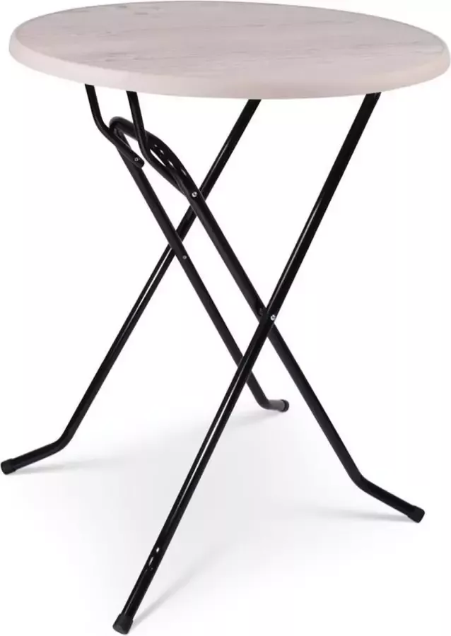 Outmate Statafel Mallorca Blad ⌀85cm Blad: Old pine Frame: Zwart