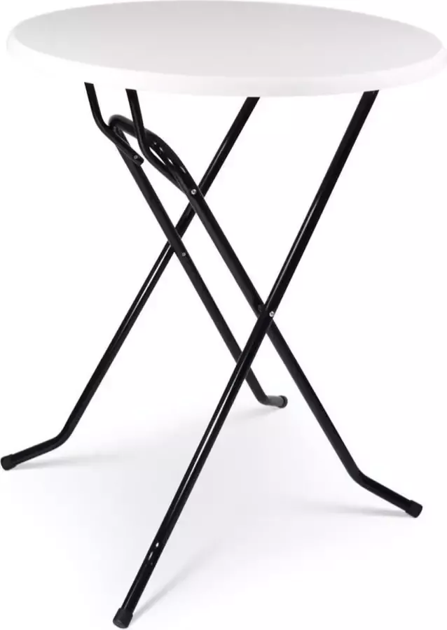 Outmate Statafel Mallorca Blad ⌀85cm Blad: Wit Frame: Zwart