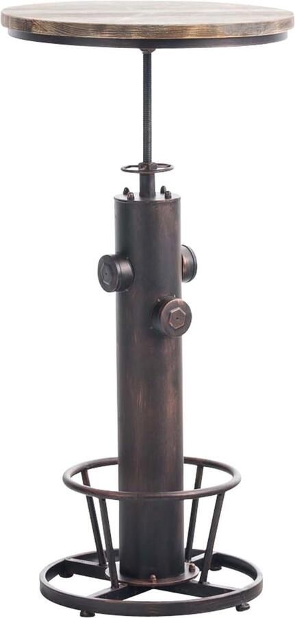 Statafel met Voetsteun Industrieel Design Hoogte Verstelbare Bartafel van Grenenhout