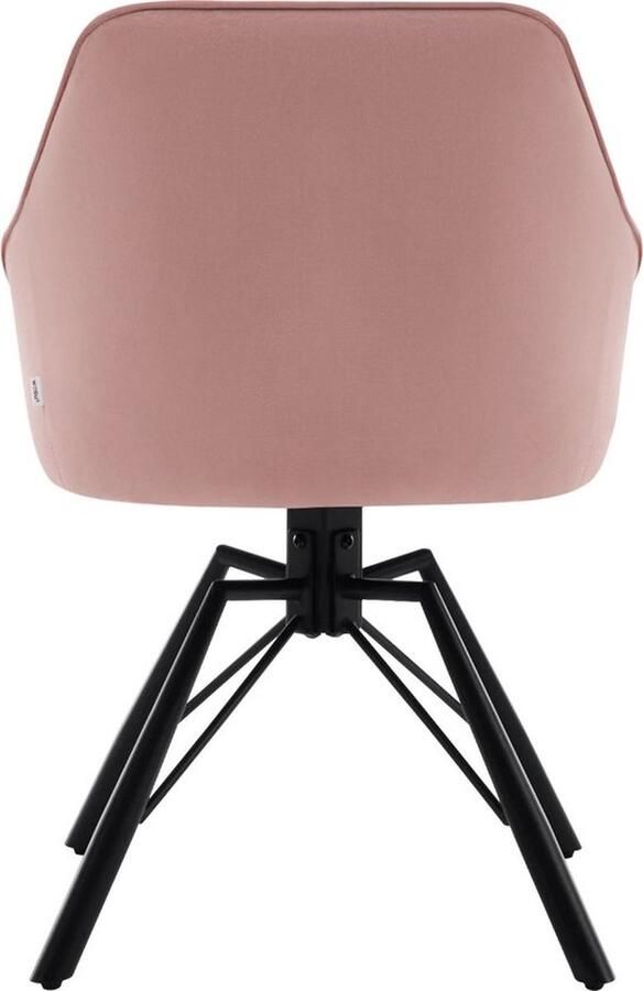 SteeFly Draaibare fluwelen eetkamerstoelen set Roze Eetkamerstoelen Stoel Stoelen 2st. zithoogte 48cm