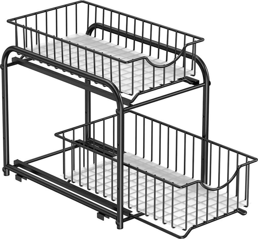 Rootz Living Rootz Steel Klassiek Zwart 3-laags taartrek Bakstandaard Dessertdisplay Stalen constructie Ruimtebesparend ontwerp Eenvoudige montage 21 cm x 36 5 cm x 33 7 cm