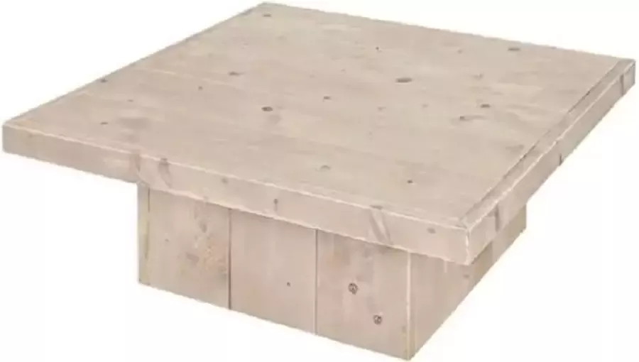 Steigerhout salontafel blokpoot oud steigerhout 80x80x45 hoog