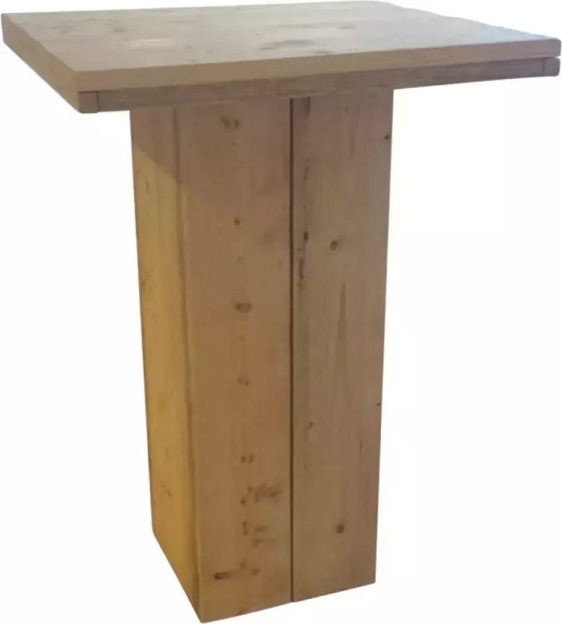 Steigerhouten bartafel bruin 100x100x110 cm hoog