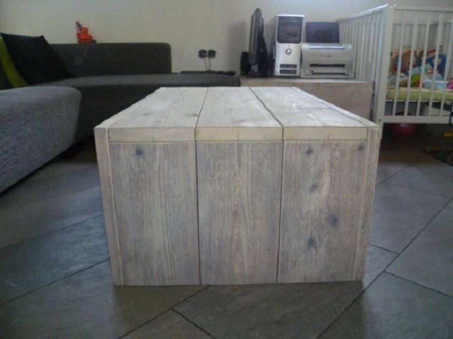 Steigerhouten salontafel Grijs 100x66x40h