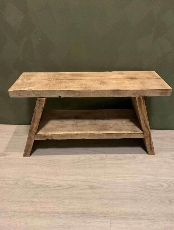 Steigerhouten sidetable Memphis bijzet tafel bankje Landelijke woon inrichting