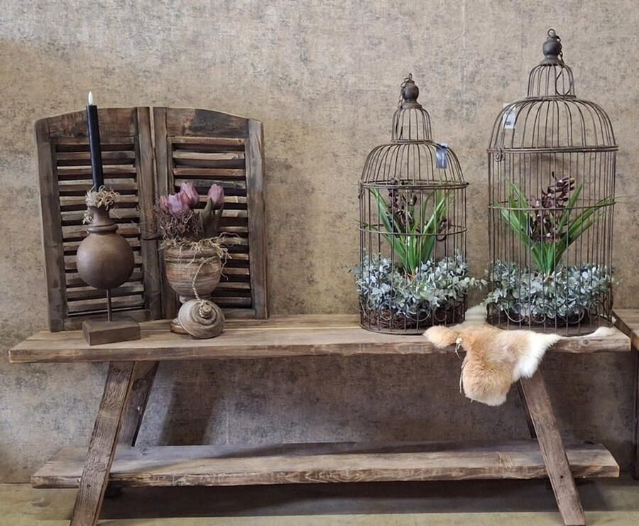 Markloos Steigerhouten sidetable Texas Xxl gebrand voor landelijke look. Woonkamer hal slaapkamer sidetable