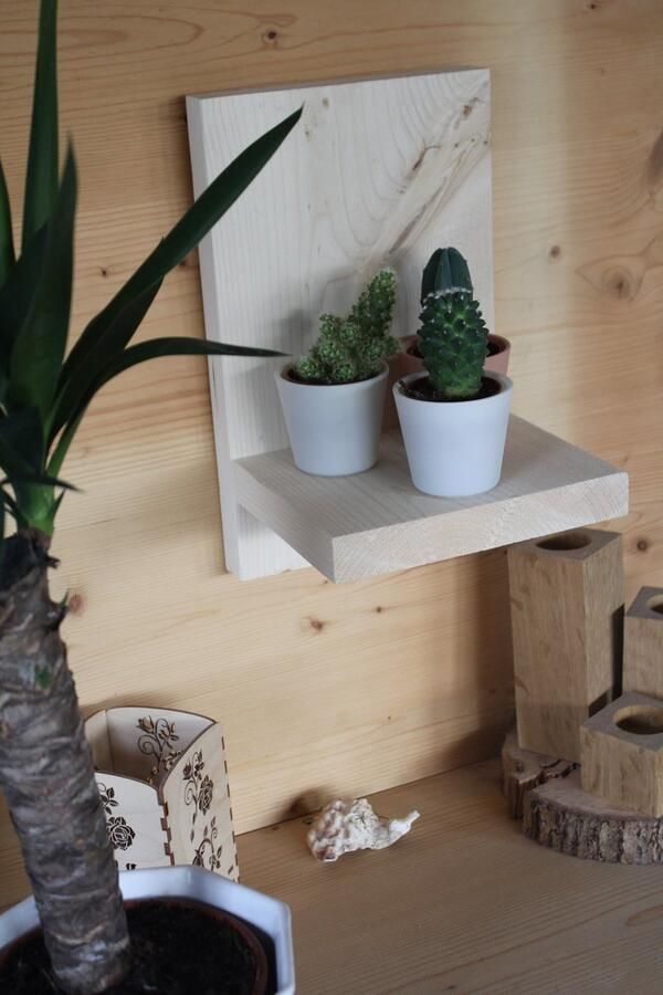 Steigerhouten wandplank 2 Stuks blank steigerhout inclusief ophangbeugeltjes - Foto 2