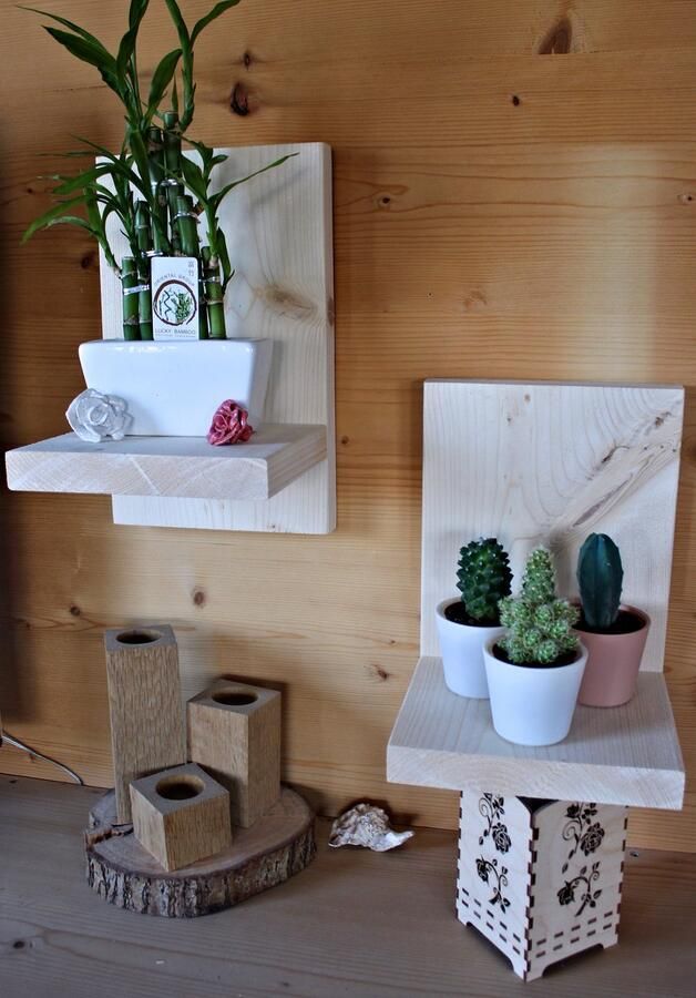 Steigerhouten wandplank 2 Stuks blank steigerhout inclusief ophangbeugeltjes