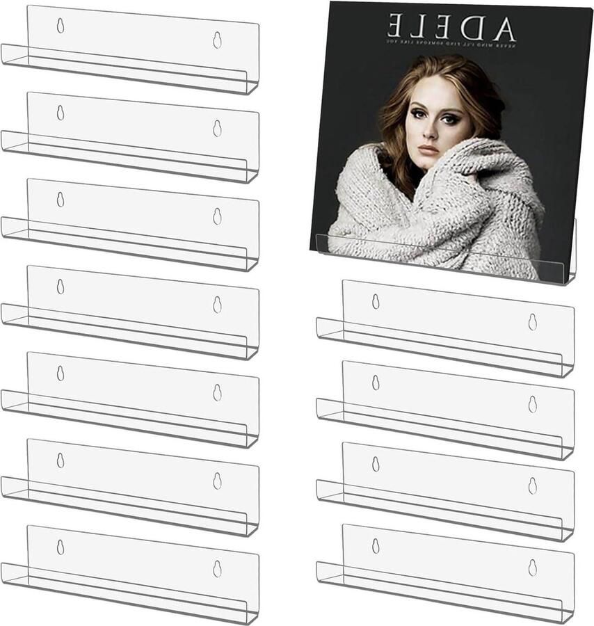 Stellingset van acryl (12 stuks) helder wandhouder decoratieve fotolijst muur boekenkast woonkamer slaapkamer badkamer organizer & kantoor 178 x 43 x 43 cm