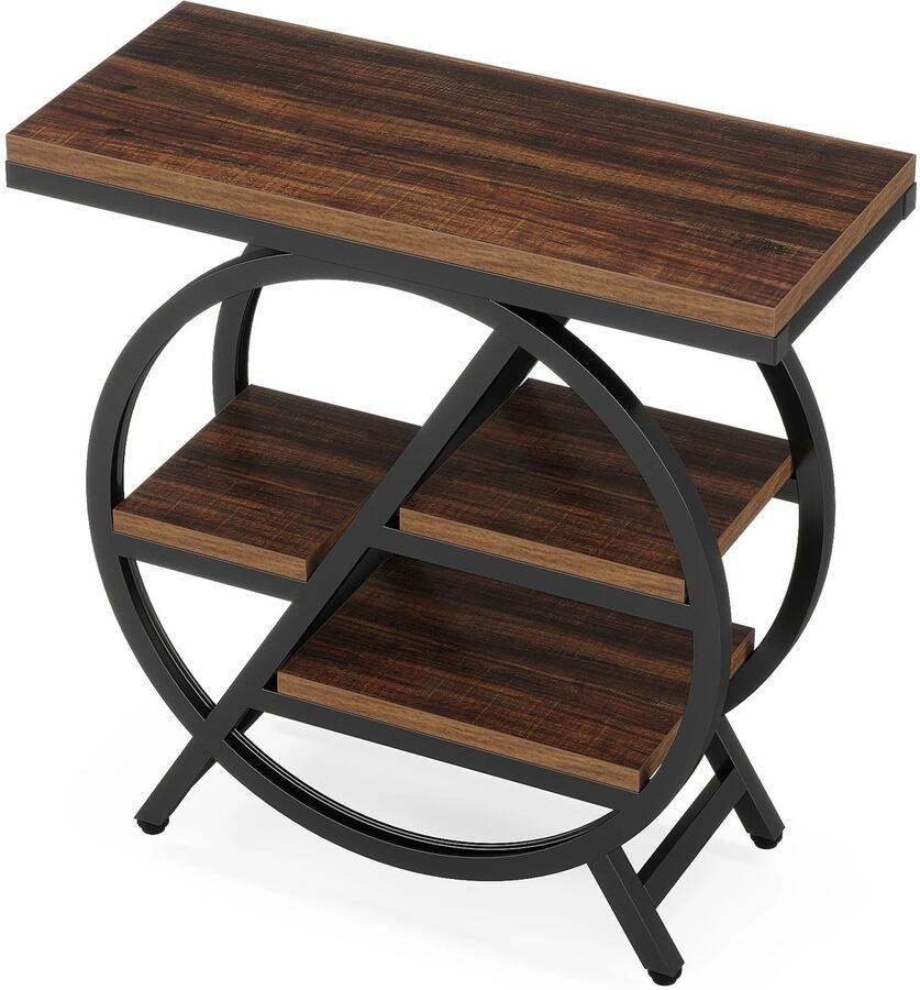 Stemily Bijzettafel Nachtkastje Woonkamer Industrieel max. 30 KG Kras- en Waterbestendig 30cm x 65cm x 66 5cm