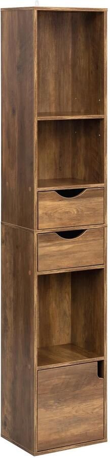 Stemily Boekenkast Ruimtebesparend Verstelbare Plank Deels open dicht Waterafstotend & Krasbestendig 30x158x24cm