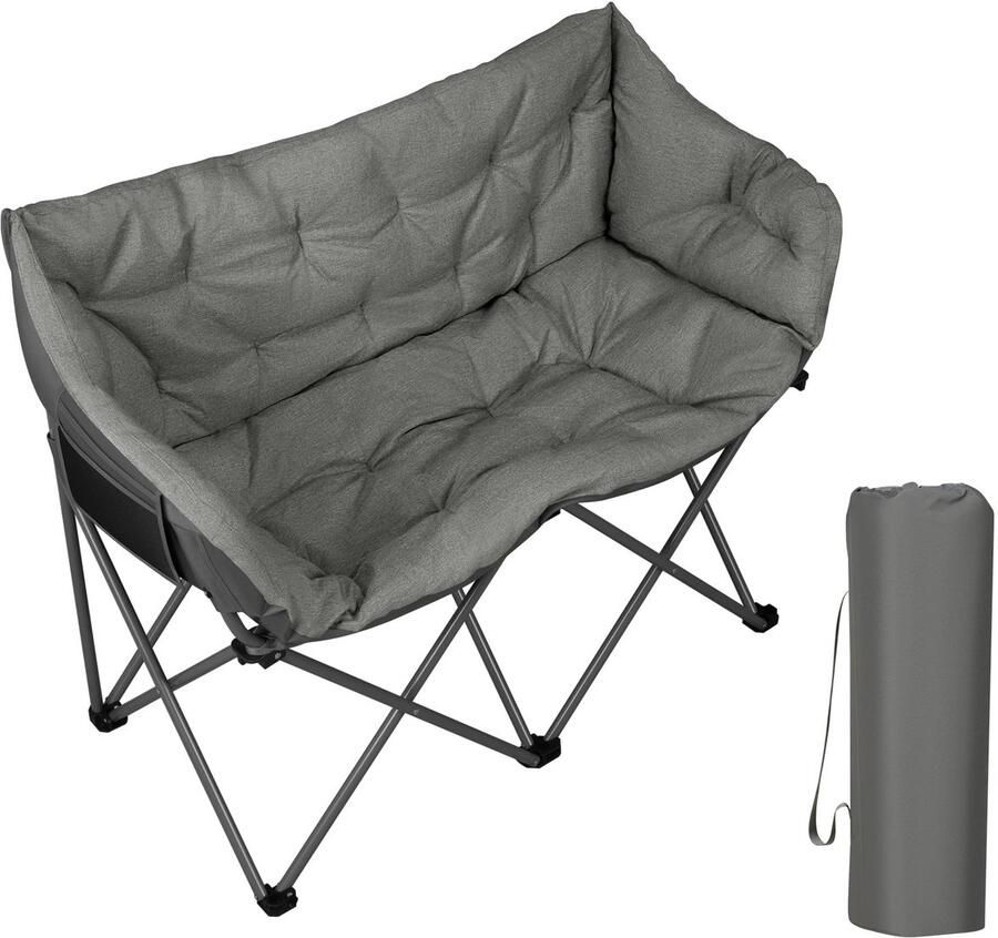 Stemily Dubbele Klapstoel Vouwstoel Campingstoel 2-Zits Opvouwbaar Draagtas tot 300KG Luxe Outdoor Comfort