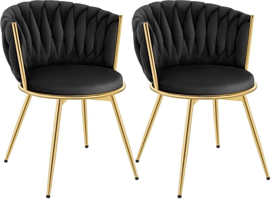 Stemily Eetkamerstoelen Set van 2 360° Draaibaar Ergonomisch Antislip- & Verstelbare Voetjes 60 5 x 59 5 x 78cm