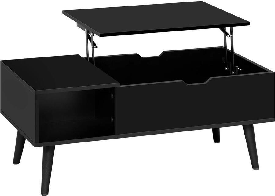 Stemily Salontafel Uitvouwbaar Verstelbaar Opbergruimte Kras Bestendig & Waterafstotend 100cm x 50cm x 43cm