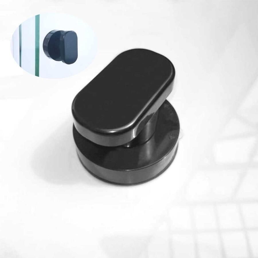 Sterke zuignap glazen spiegelgreep Kunststof kastgreep Creatieve handgreep Eenvoudig te monteren Raamgreep Meubelgreep 1 verpakking Koelkastdeur lade badkamer zuignap Zwart Eenvoudig te installeren