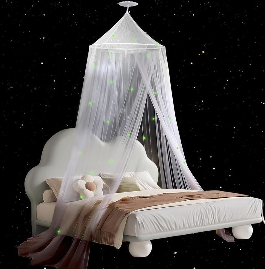 Sterren Lichtgevend Klamboe Bed voor Tweepersoonsbed Eenpersoonsbed Groot Klamboe Reisklamboe Hemelbed Gordijnen voor Reizen en Thuis Binnen Buiten