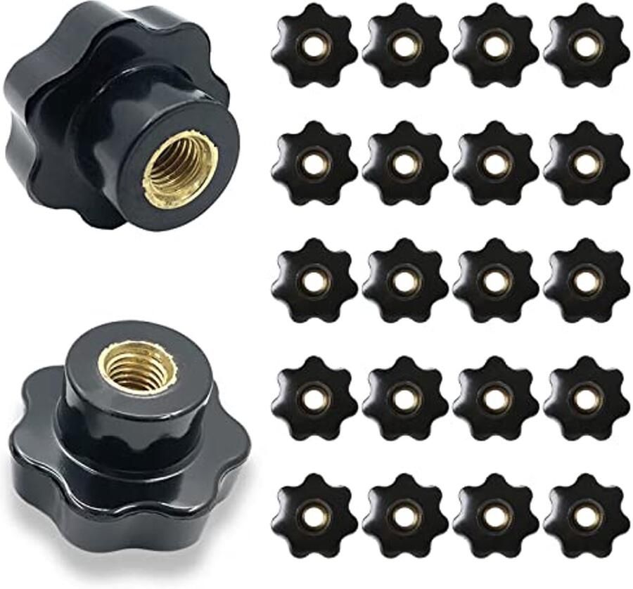 Stervormige kunststof knoppen M6 20 stuks voor gereedschapsmachines en meubels