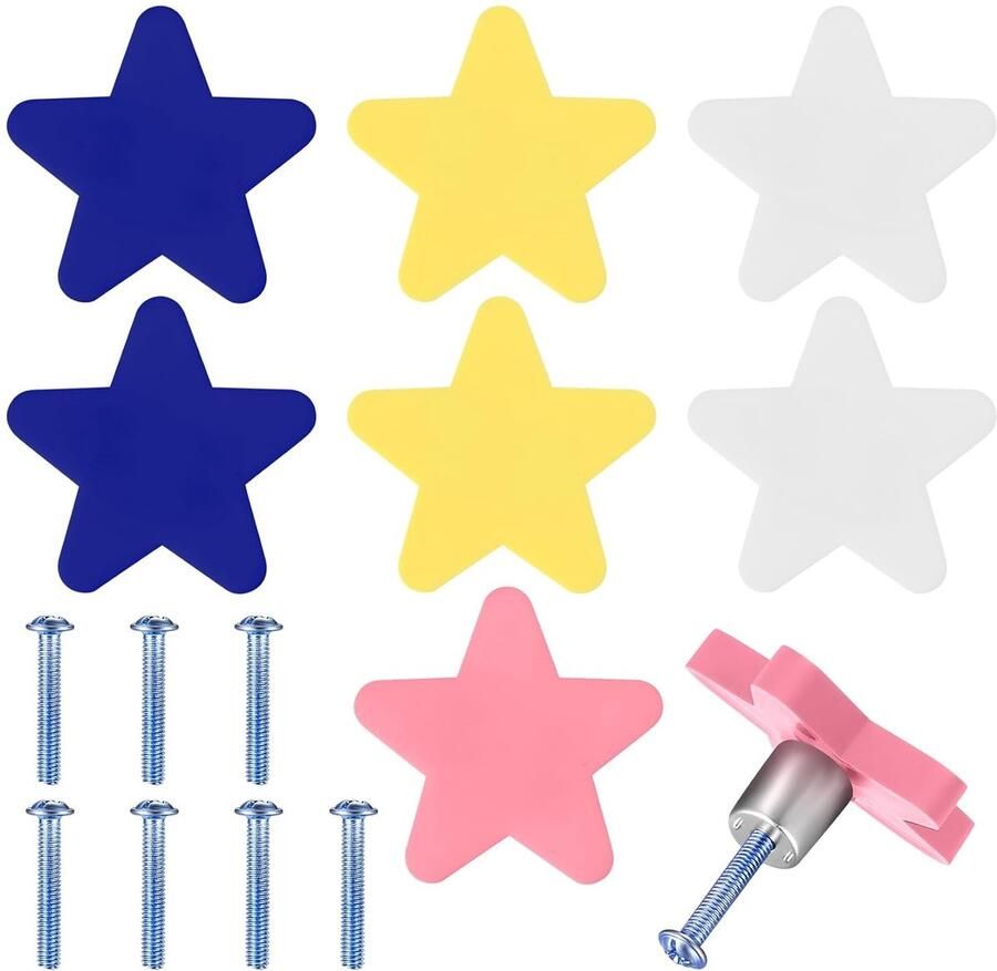 Stervormige ladeknoppen 8 stuks PVC rubber