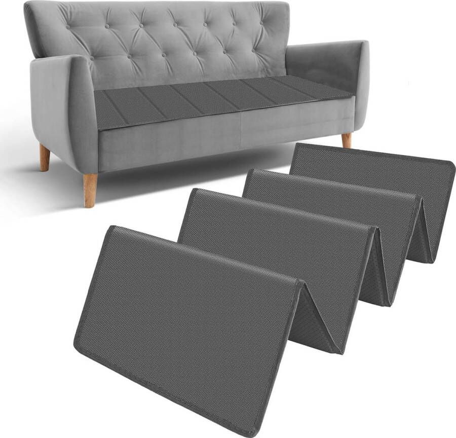 Steunkussen bank voor doorhangende zitting 44 x 167 cm opvouwbaar kussen steunplank kussen comfort bank reserveonderdelen met MDF-plaat voor de meeste 3-zitsbanken (grijs 167 6 x 43 1 cm)