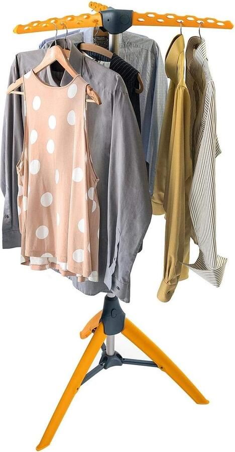 Stevig opvouwbaar droogrek voor verticale vouw Maximale capaciteit 30kg ruimte voor 42 klerenhangers Eenvoudig te monteren Bespaar tijd met strijken Opvouwbare kledingrek