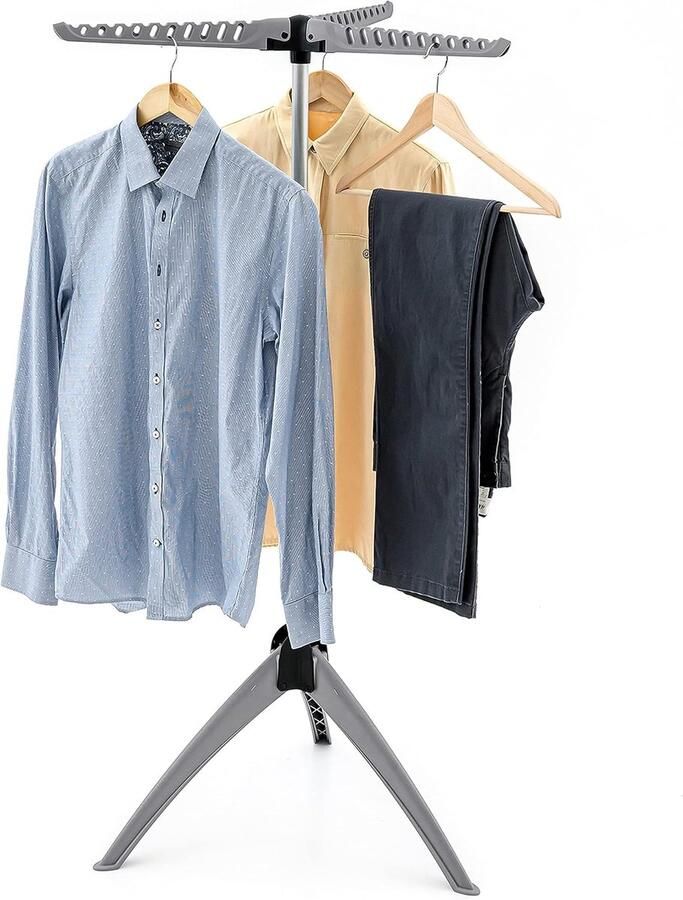 Stevig opvouwbaar kledingrek kledinghangerstandaard 1 stuk grijs hout