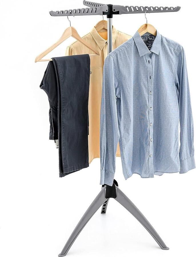 Stevig opvouwbaar kledingrek voor binnen buiten max. capaciteit 22 kg eenvoudig te monteren grijs Opvouwbare kledingrek