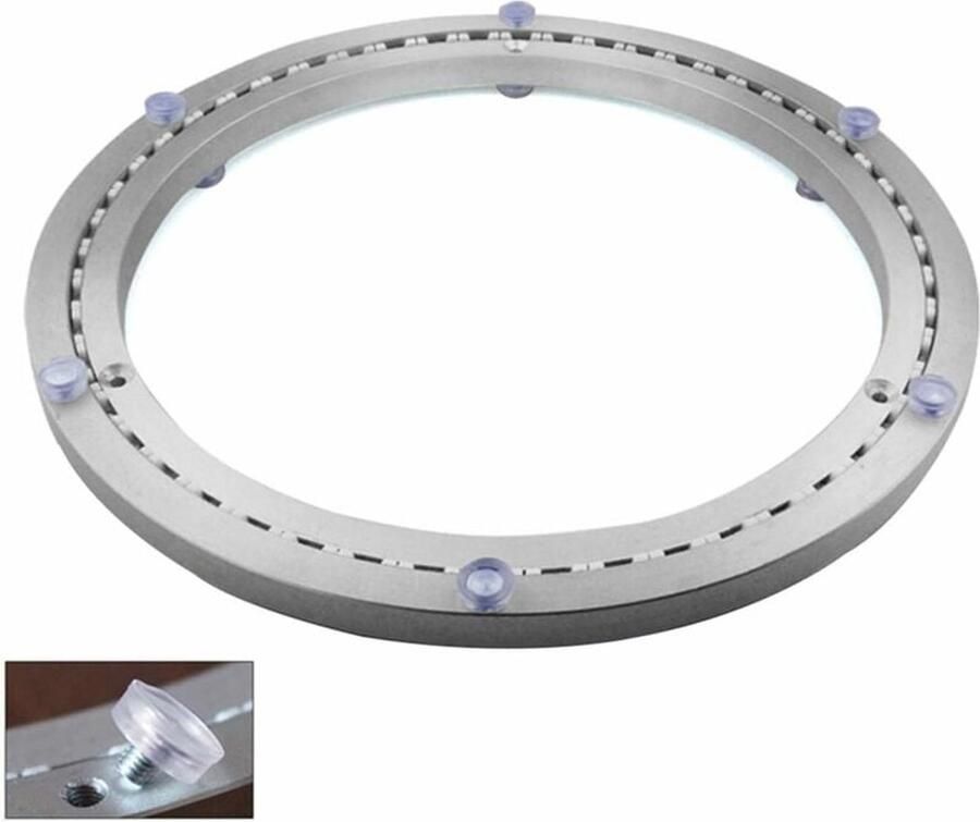 Stevige draaitafel van aluminiumlegering draaibaar kogellager ronde eettafel gladde draaiplaat op tafelblad 350 mm Draai ring lager Draai plateau draaitafel Geluidsarme Aluminium Swivel Lagers Draaiplateau Systeem