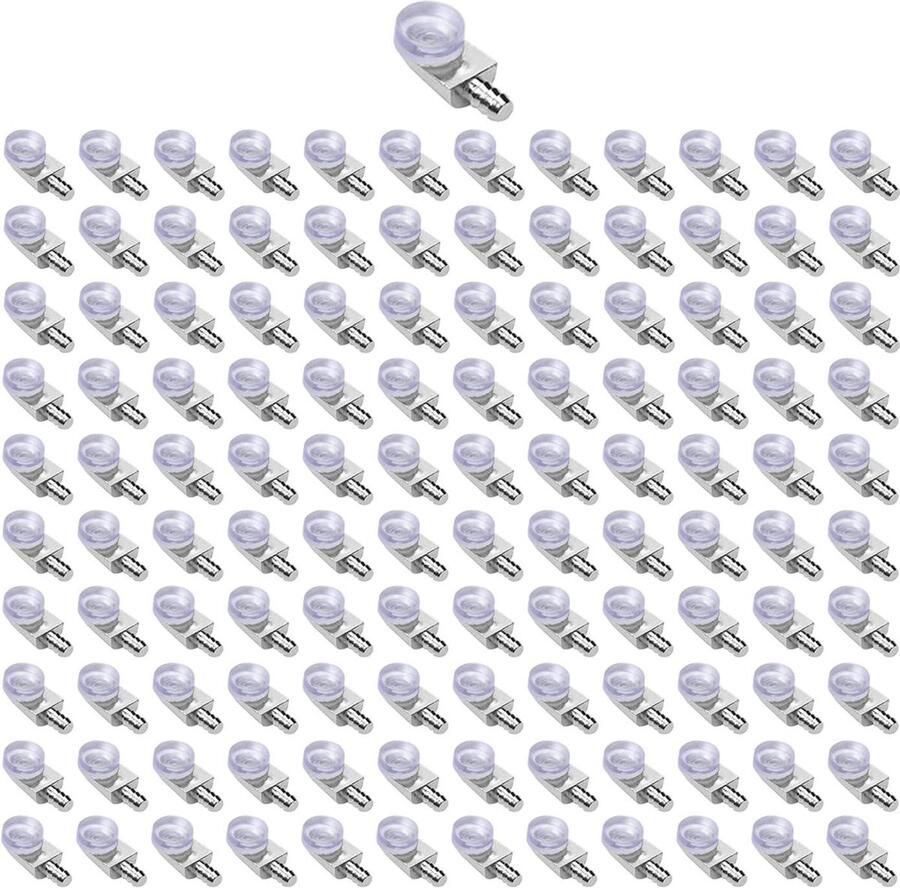 Stevige Schapdrager met Siliconen Planksteun Geschikt voor Houten en Glazen Borden 120 Stuks Zwart Kunststof