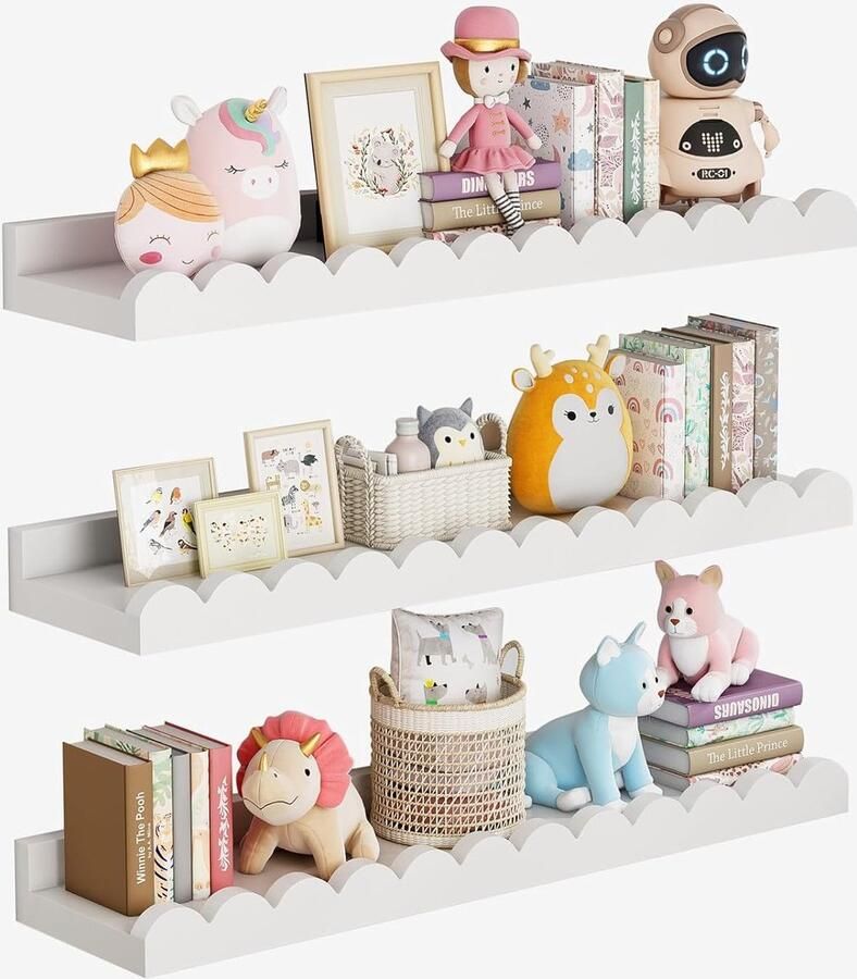 Stevige zwevende planken massief hout 1 stuk 40 cm