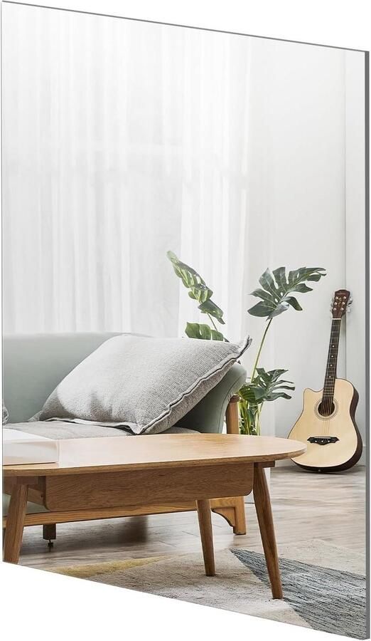 Stick On Spiegel 30 x 21 cm Zelfklevende Muurspiegel voor Garderobe Deuren Badkamer en Slaapkamer - Foto 2