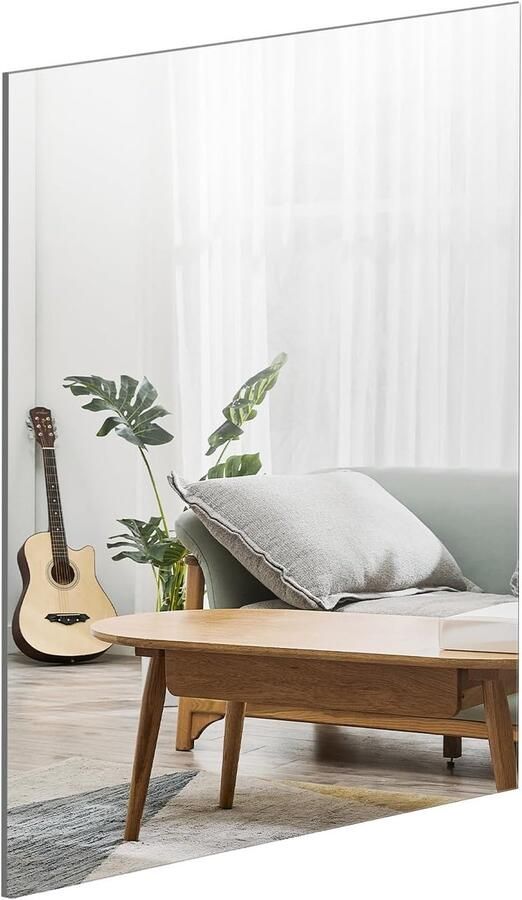 Stick On Spiegel 30 x 21 cm Zelfklevende Muurspiegel voor Garderobe Deuren Badkamer en Slaapkamer