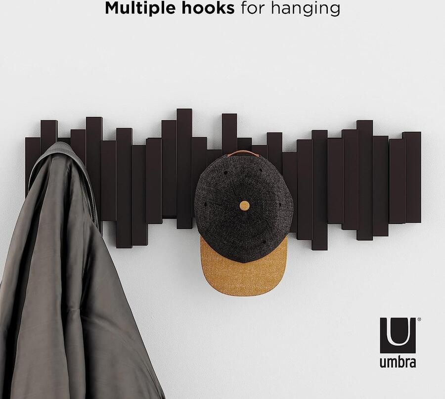 Sticks wandkapstok met 5 haken Espresso