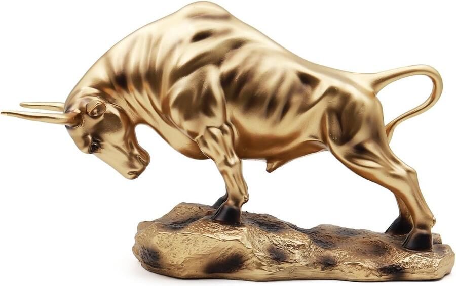 Stierdecoratie Wall Street Stier Harsbeeld Financieel Makelaar Geschenk Stier Figuur Beeld Decoratie voor Woonkamer Slaapkamer Studeerkamer Wijnkast Kantoor