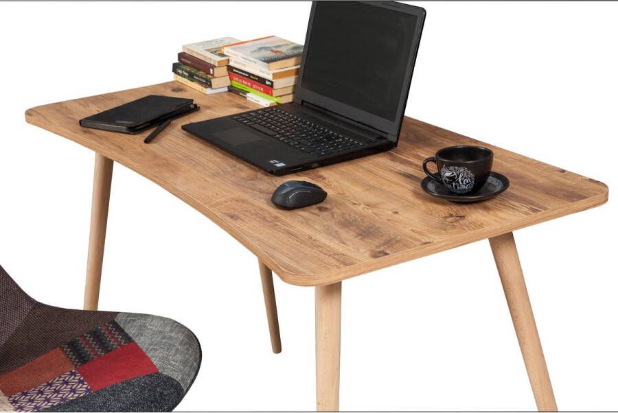 Stijlvol Bureau Eiken Uitstraling 120x77x60cm Duurzaam Melamine Materiaal - Foto 3