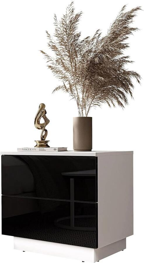 Stijlvol nachtkastje met LED-verlichting compact en praktisch 1 stuk hoogglans