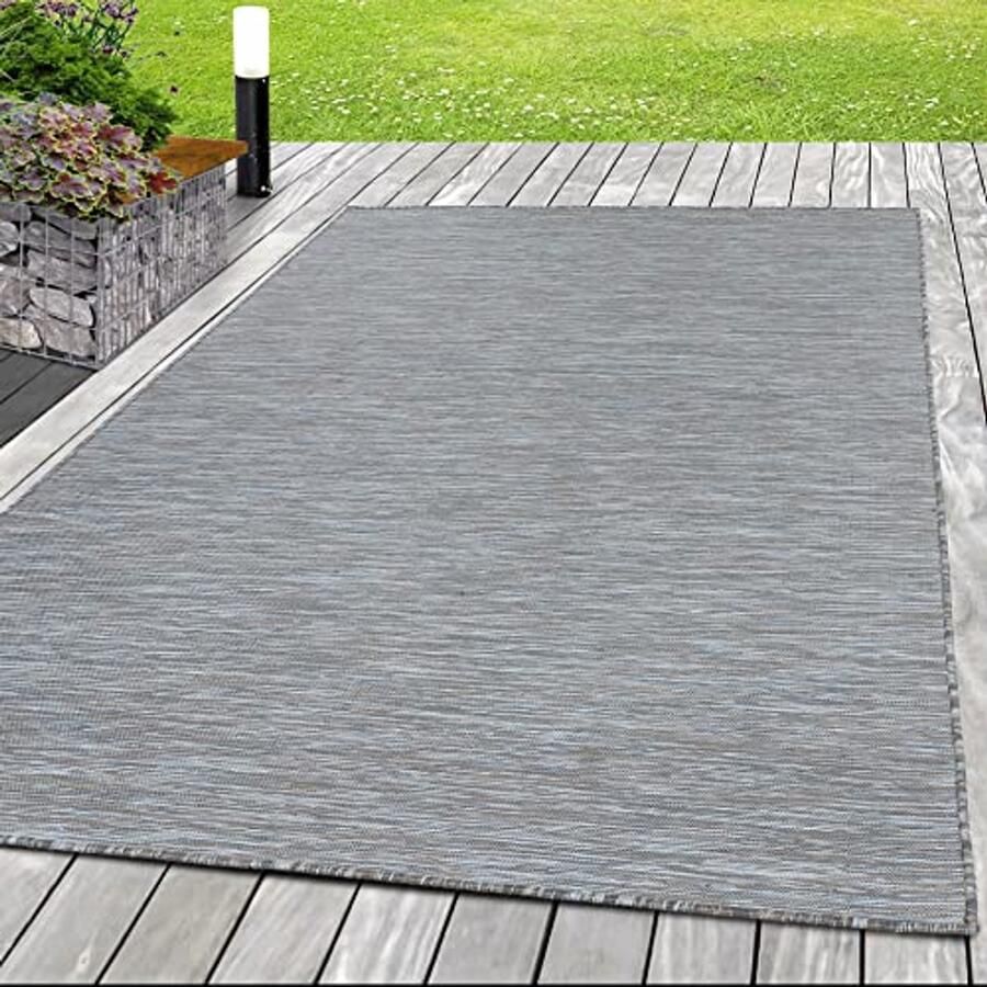 Stijlvol Outdoor Tapijt Monochroom Vloerkleed Grijs 80 x 150 cm voor Keuken Balkon en Tuin
