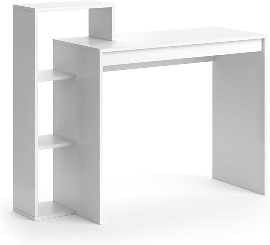 Stijlvol Wit Bureau met Opbergruimte 100 x 40 cm