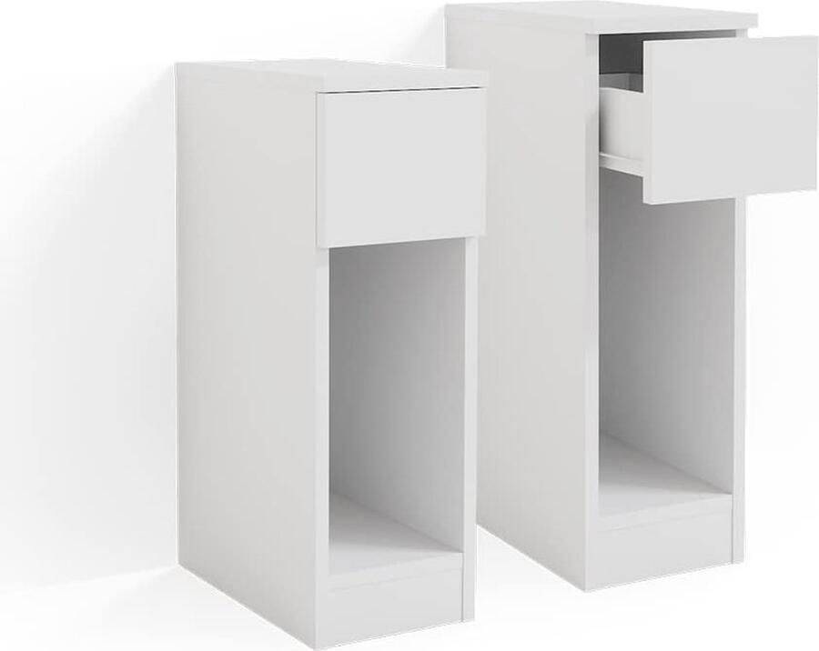 Stijlvol Wit Nachtkastje Set van 2 20 x 59.5 cm