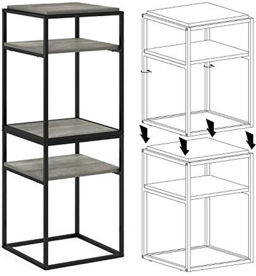 Stijlvolle 3-Tier Boekenkast in Blackwood Look