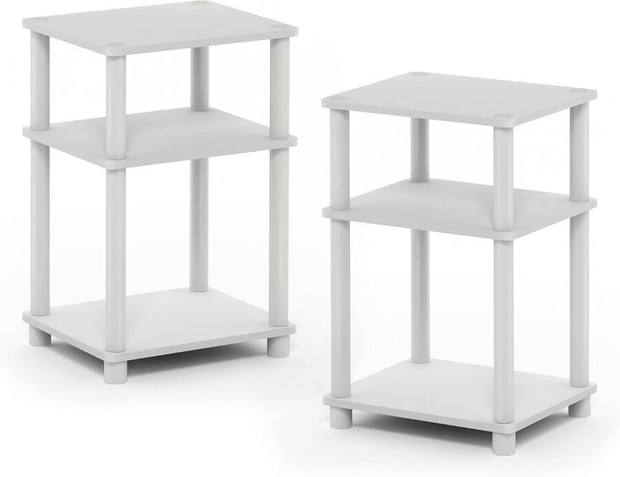 Stijlvolle 3-Tier Eindtafel Compact 1 stuk Composiet Hout