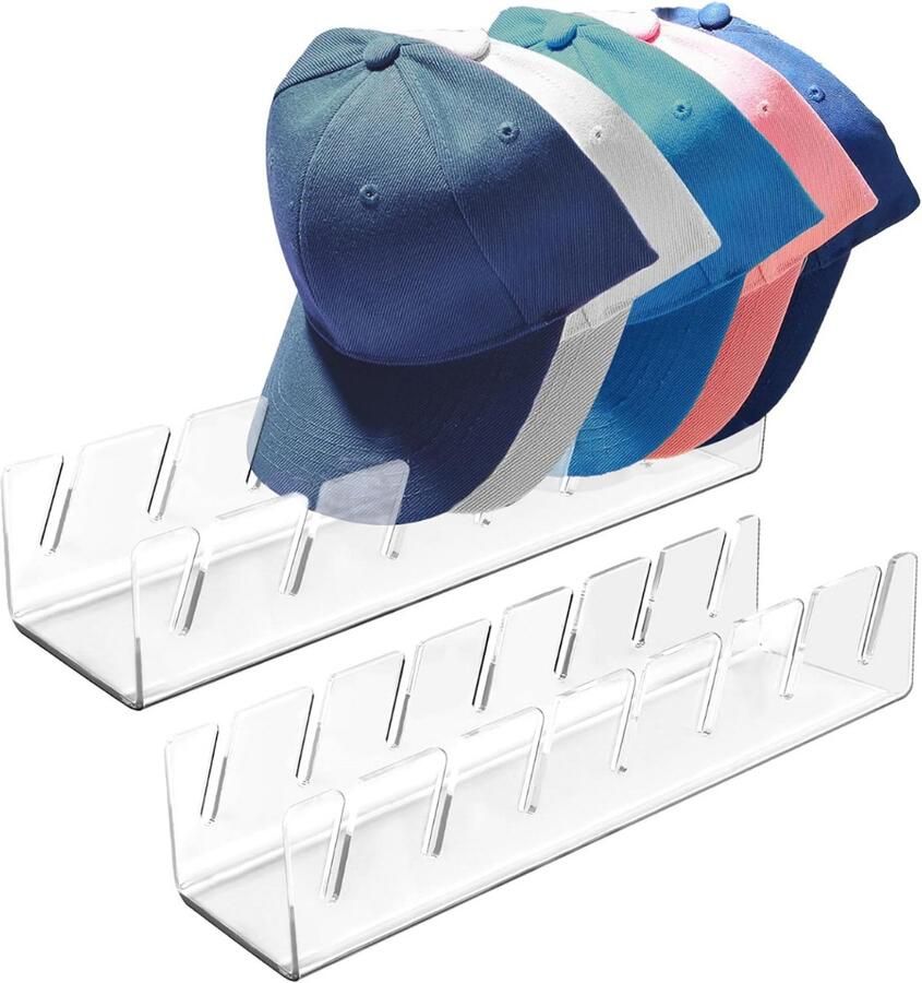 Stijlvolle Acryl Organizer voor Baseball Caps Set van 2 Voor 14 Mutsen